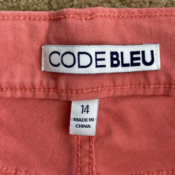 Code Bleu Chelsea High Rise‎ 5 Pocket Stretch Denim Shorts - Size 14 - Orange - Picture 2 of 7